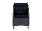 3-piece garden furniture set with cushions, dark grey woven resin PXVA63011