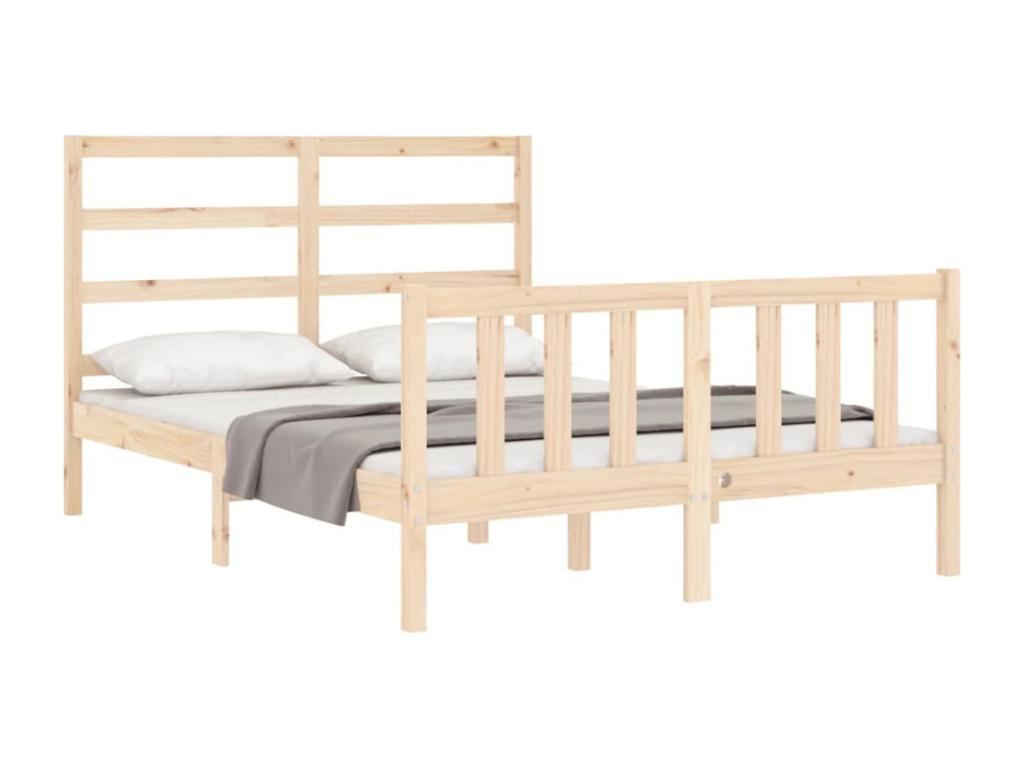 Bed frame with headboard 140x190 solid wood NACY92990