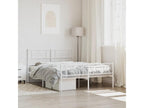 Metal bed frame without mattress and white bed legs 140x190 cm ATMZ66668