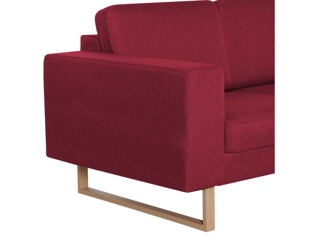 3-seater sofa in burgundy red fabric UZIO39140