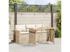 2-piece beige poly rattan garden dining set and cushions UYYY32254