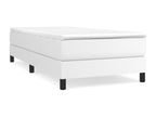 Upholstered bed base with mattress, white, 80x200 cm, faux leather, BAQQ70907