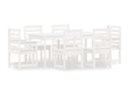7-piece garden dining set, white, solid pine wood AVWQ26892
