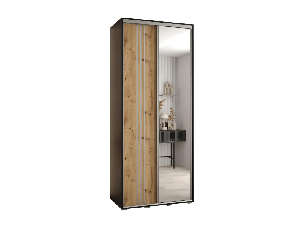 Decohaute 7 Sliding Door Wardrobe 235.2/120/60 2 Doors Black/Decohaute/Silver GFMX95686