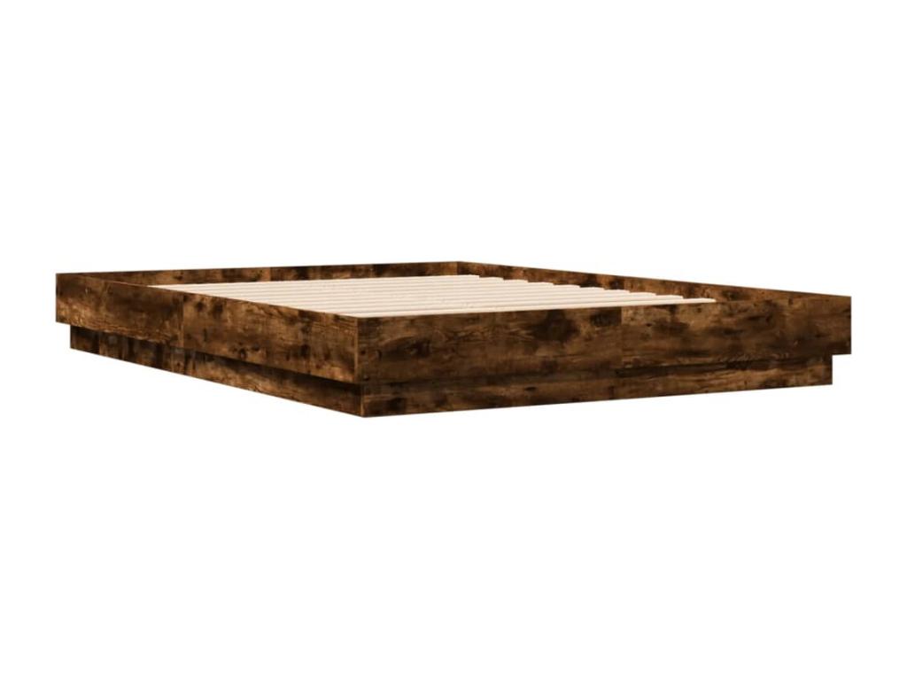 Smoked oak bed frame 120x200 engineered wood VEAM49138