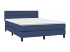 Upholstered bed base with mattress and blue LED lighting, 140x200 cm, fabric CKOF77376