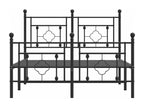Metal bed frame with headboard and footboard, black, 120x190 cm, EHQM06968