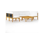 7-piece garden furniture set with cushions, cream color, solid wood, Decohaute 5 KVAX91735