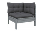 13-piece garden furniture set with cushions, Grey, Solid Pine Wood YCJM20710