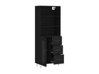 Highboard, Black, 69.5x34x180 cm, Engineered Wood, MVDO60419