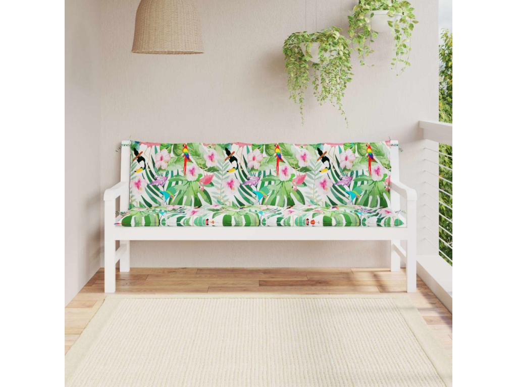 Domopure 2-Piece Multicolored Garden Bench Cushions in Fabric EEAN86014
