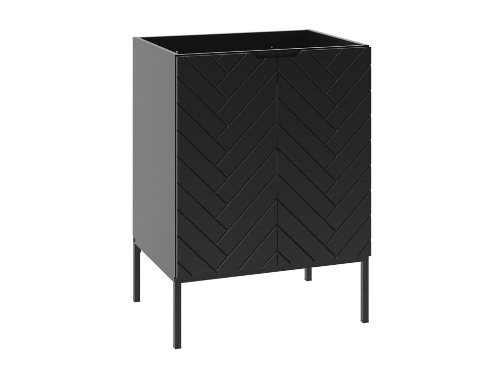 Domopure 60cm 2-Door Vanity Unit on Feet, Black GWNO21315