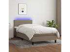 Upholstered bed base with mattress and LED lighting, Decohaute 80x200cm, Fabric EBAH92367
