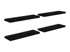Floating wall shelf, 4 pcs, glossy black, 80x23.5x3.8 cm, MDF, IYTF50492