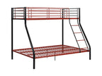 Decohaute IV Bunk Beds - 90 and 140x190 cm - Steel - Black and Red MIRD31385
