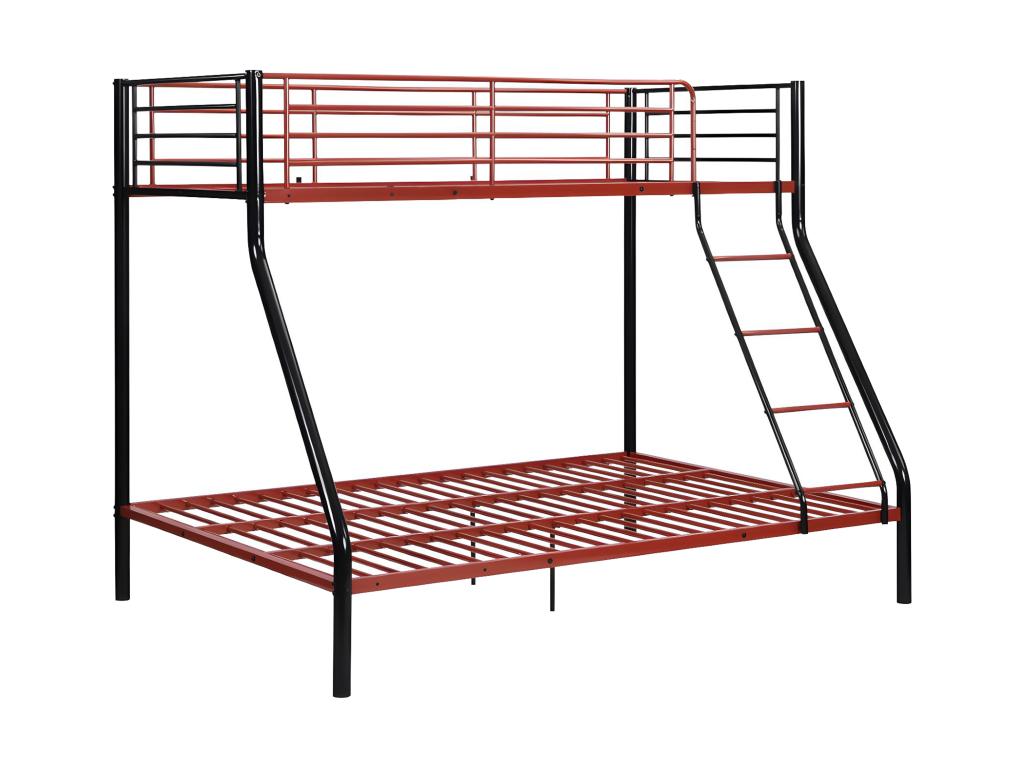 Decohaute IV Bunk Beds - 90 and 140x190 cm - Steel - Black and Red MIRD31385