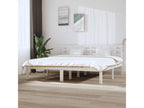 White bed frame, solid pine wood, 200x200 cm, CDRU93073