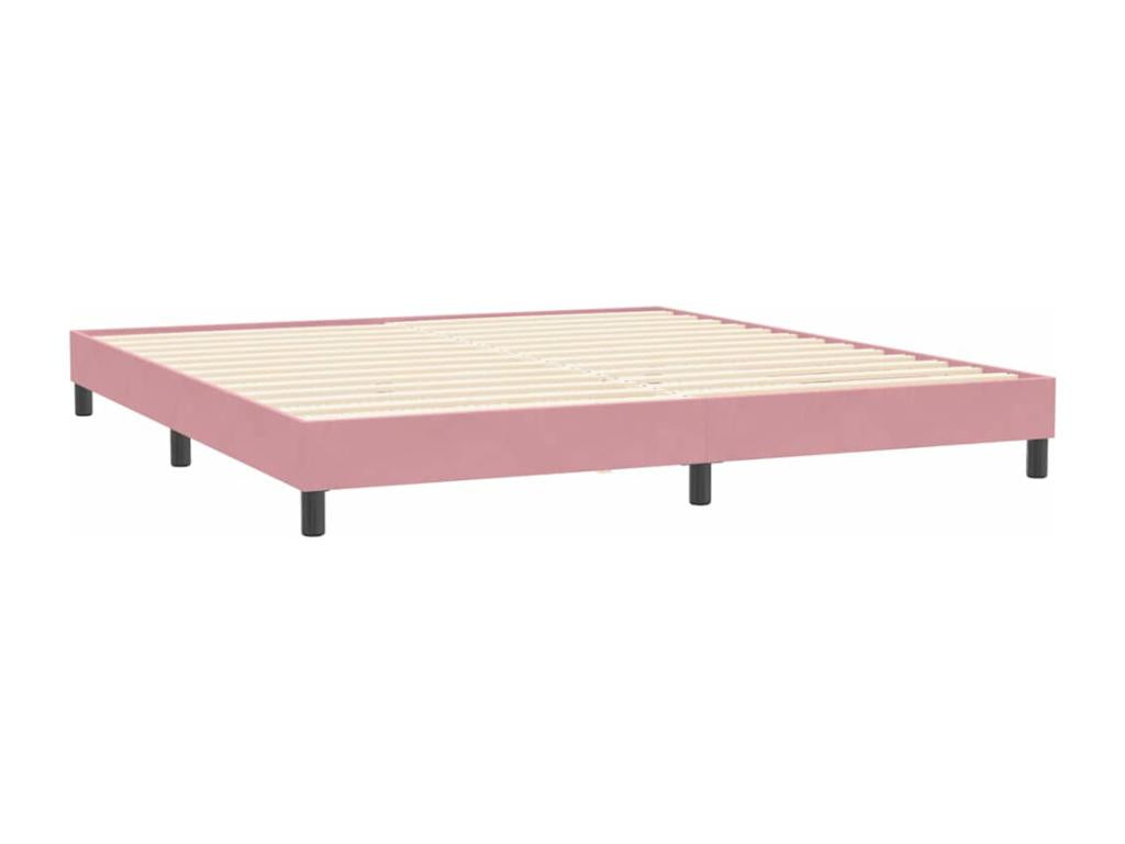 Pink velvet bed frame without mattress 200x220 cm TEIA63837