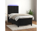 Domopure bed base with mattress and LED, black, 100x200 cm, velvet, PPEO51311