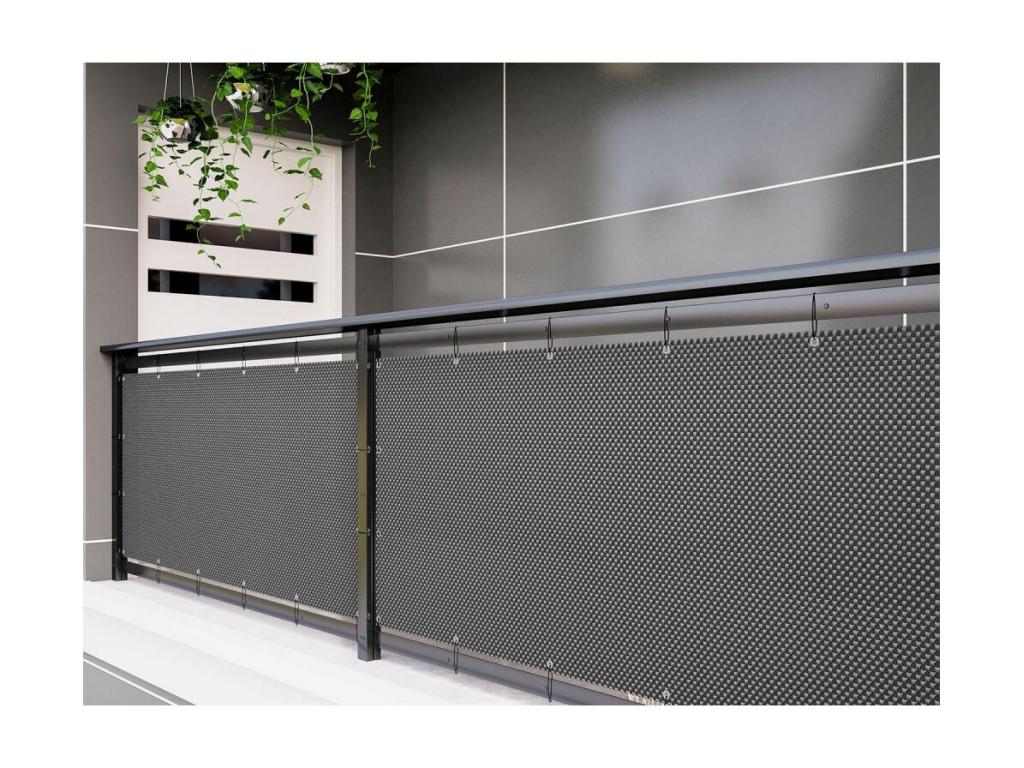 Domopure-vue in woven resin with metal eyelets, beige color, 0.9x5 m KRUT62686
