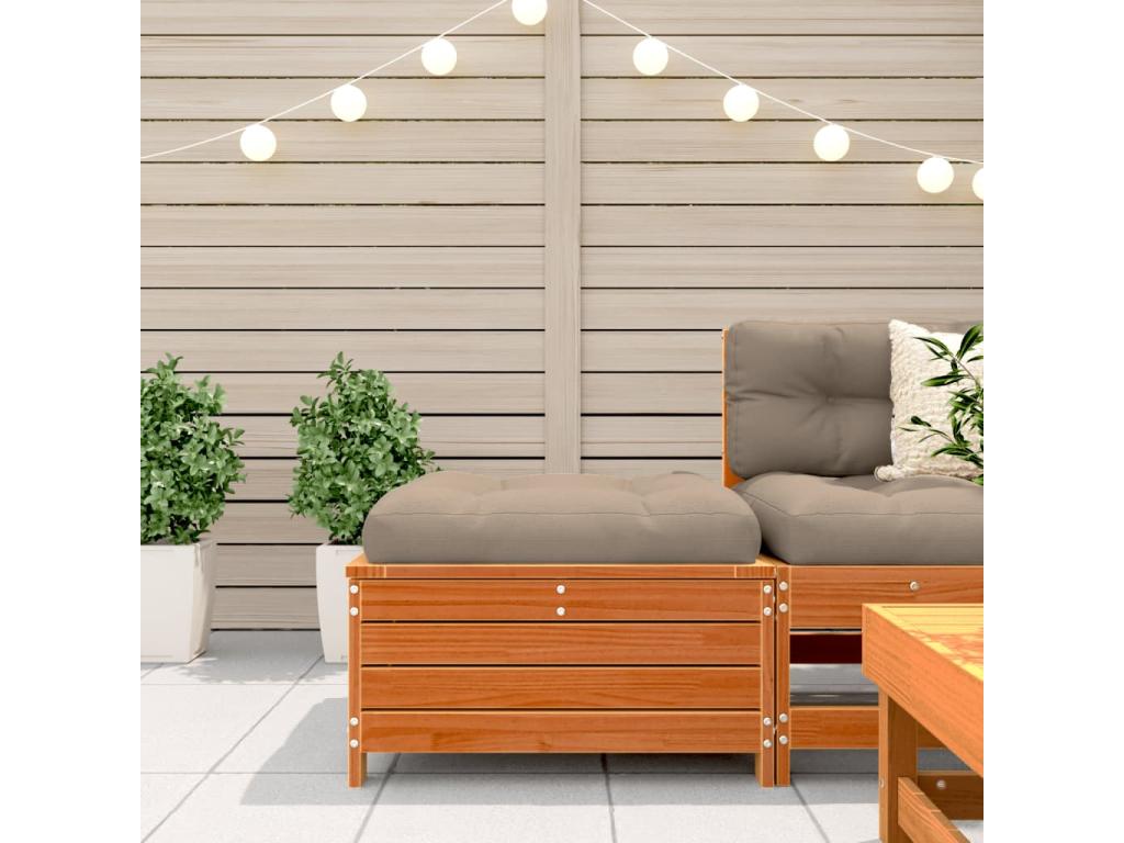 Brown garden footrest 62x63.5x32 solid pine wood OOJK33321