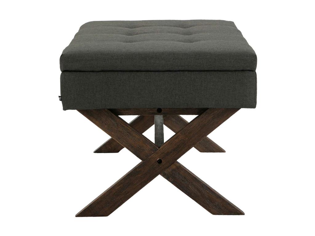 Bench - Fabric / Wood - Dark Grey - Decohaute QIYW39311