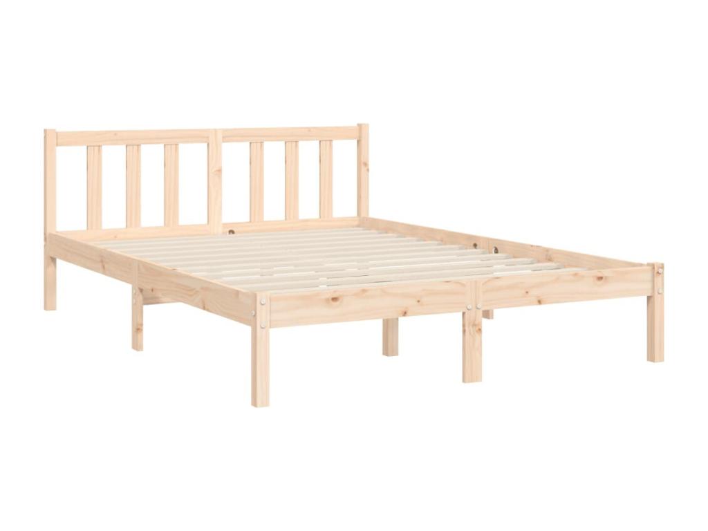Bed frame with headboard 140x200 cm solid wood IBTP04406