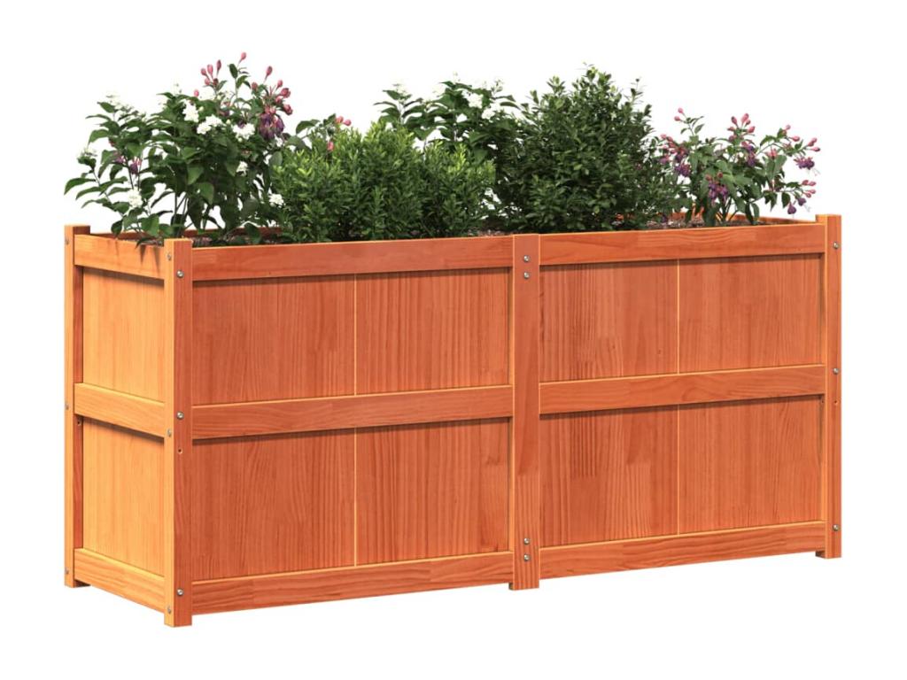 Brown wax planter 150x50x70 cm solid pine wood RUHM74859