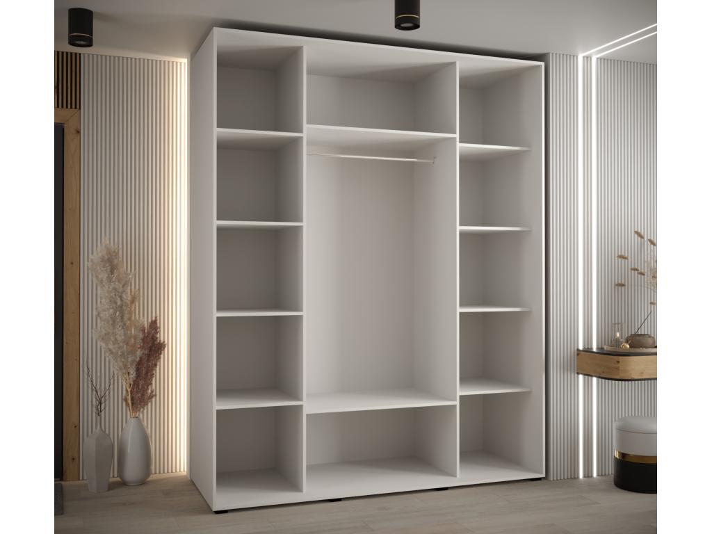 Domopure 4 Sliding Door Wardrobe 235.2/190/60 3 Doors White/Domopure/Silver NPVQ68913