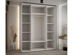Domopure 4 Sliding Door Wardrobe 235.2/190/60 3 Doors White/Domopure/Silver NPVQ68913
