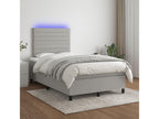 Domopure bed base with LED light grey mattress 120x190 cm fabric LXGH22376