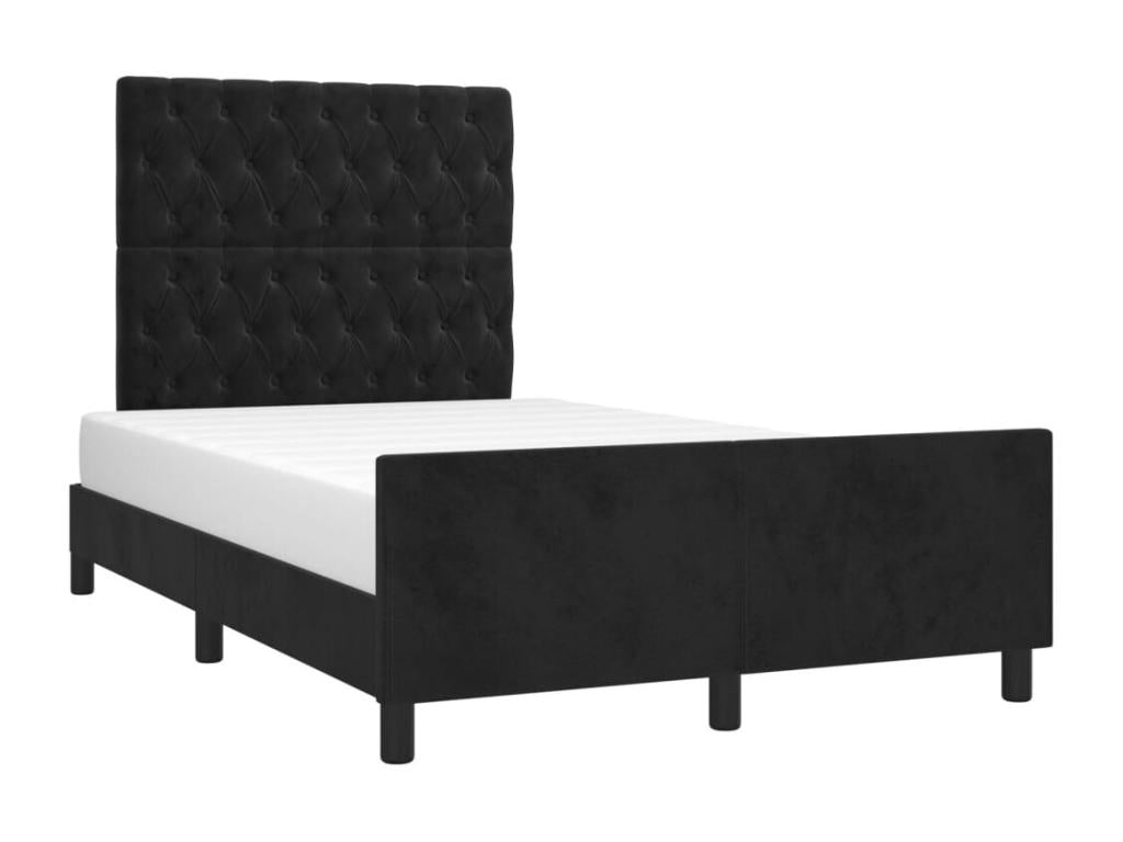 Bed frame with black headboard, 120x190 cm, velvet, SXXQ38596
