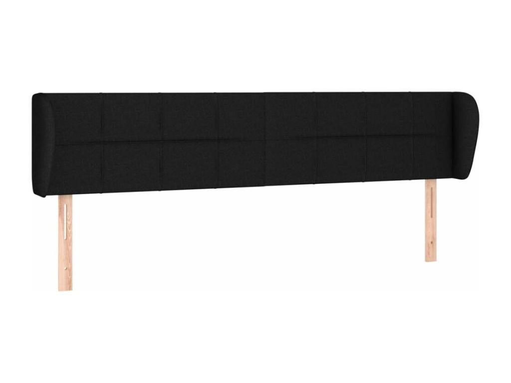 Headboard with wings, Black, 163x23x78/88 cm, Fabric QOBT66612