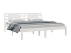 White bed frame, solid pine wood, 200x200 cm, CDRU93073