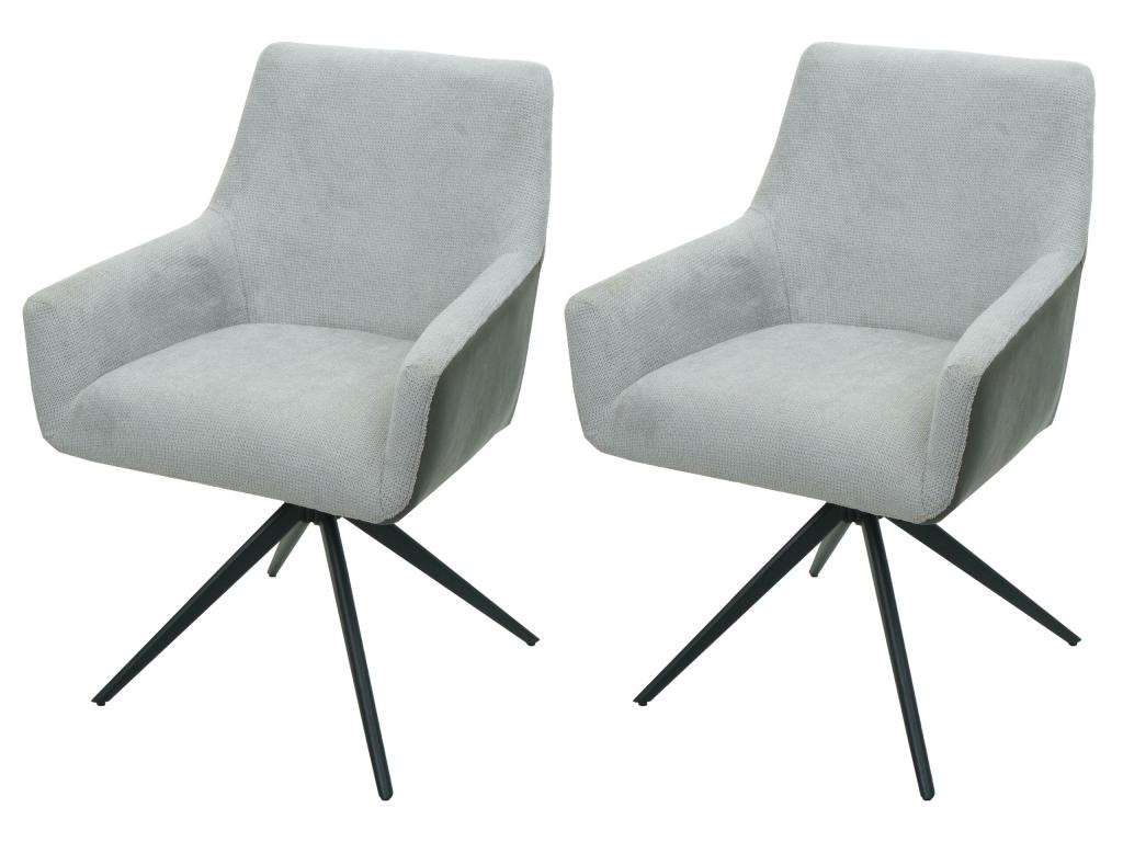 Domopure-L91 dining chair, set of 2, light grey faux leather, dark grey EPXU91823