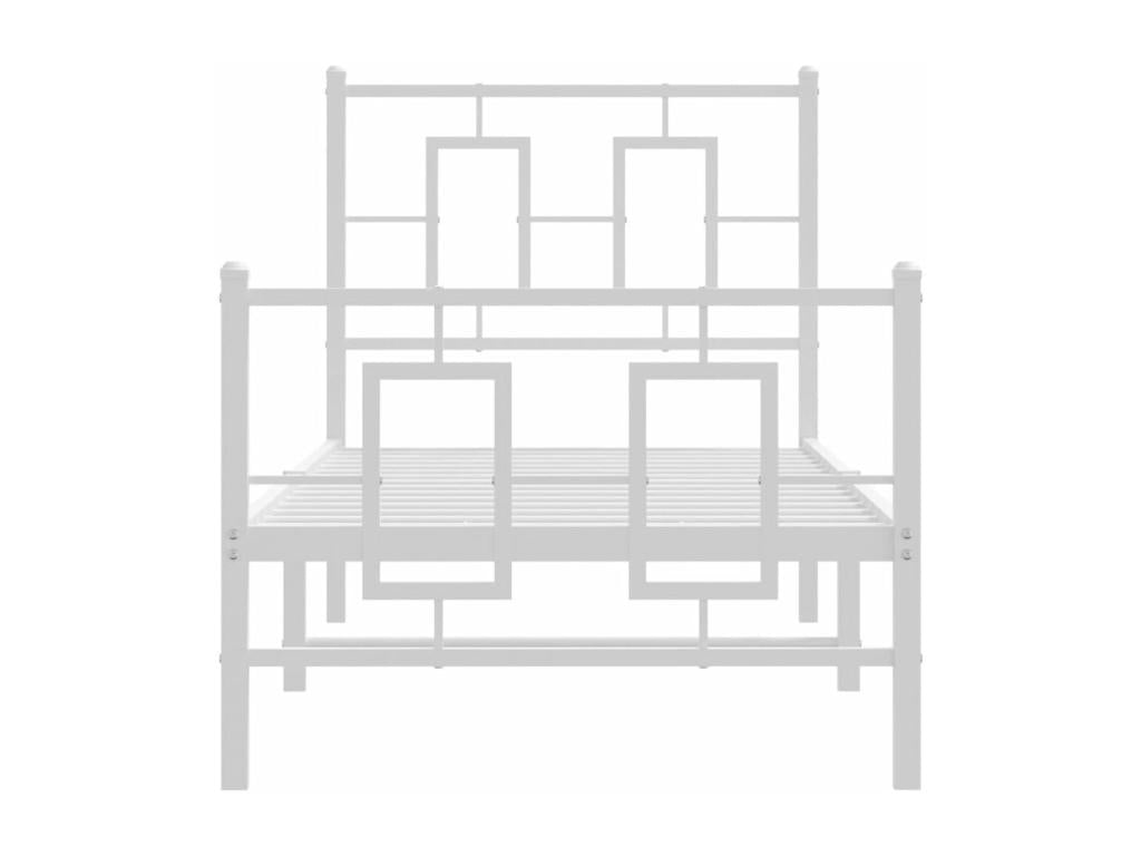 Metal bed frame with white headboard/footboard 75x190 cm MTPO33244
