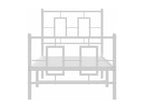 Metal bed frame with white headboard/footboard 75x190 cm MTPO33244