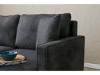 Left-hand corner sofa bed with storage ottoman, Decohaute, Anthracite Grey Fabric DTQH69674