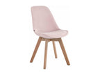 Dining chair x1, Scandinavian design, pink velvet upholstery and 4-legged light wood base, 10 0003281 XGVX99639