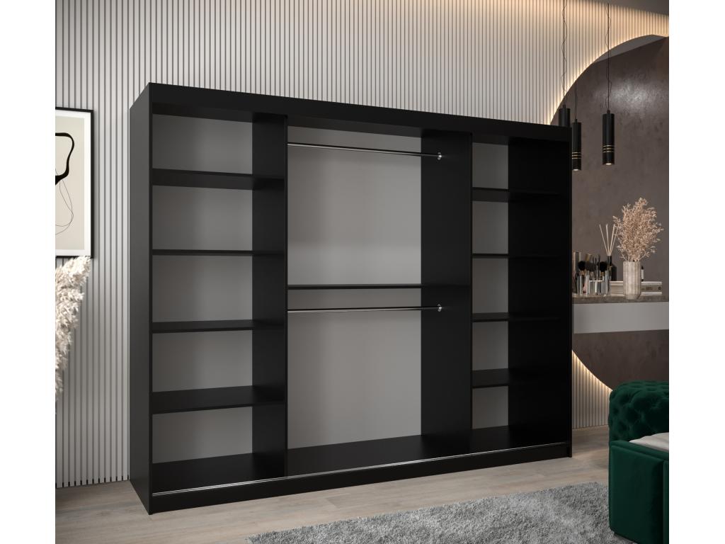 Decohaute Sliding Door Wardrobe 200/250/62 3 Doors Black AHSJ52438