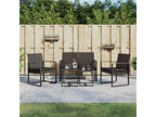 5-piece garden dining set and cushions, brown rattan PP KGQJ38196