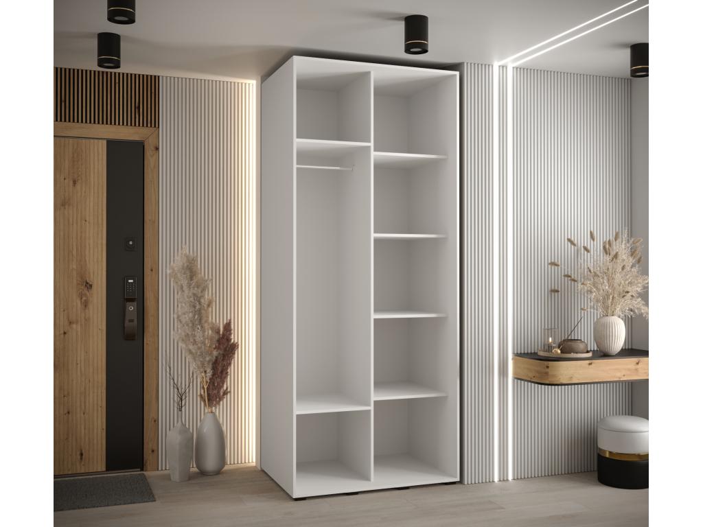 Domodure 2 Sliding Door Wardrobe 235.2/110/60 2 Doors White/White/Gold WQFT47296