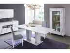 Botela 100cm DWGA58903 2-door LED display cabinet in white wood with a marble-effect varnish and tempered glass