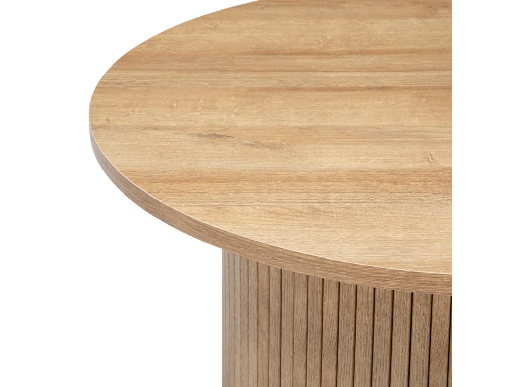 Round coffee table in natural-colored MDF wood - diameter 70 x height 40 cm AFWD45883