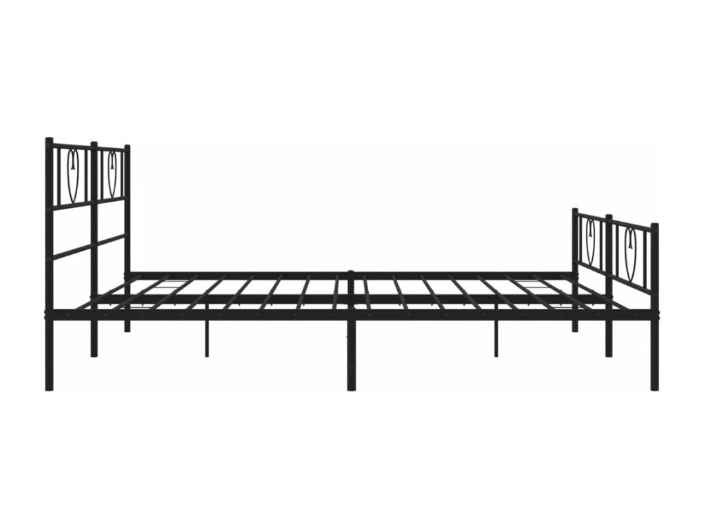 Metal bed frame with headboard and footboard, black, 200x200 cm, KMWK94818