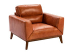 Leather armchair with wooden legs 5036 Decohaute ZZMW83005