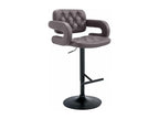 Bar stool - Faux leather / Metal - Brown - Decohaute YJPF95156
