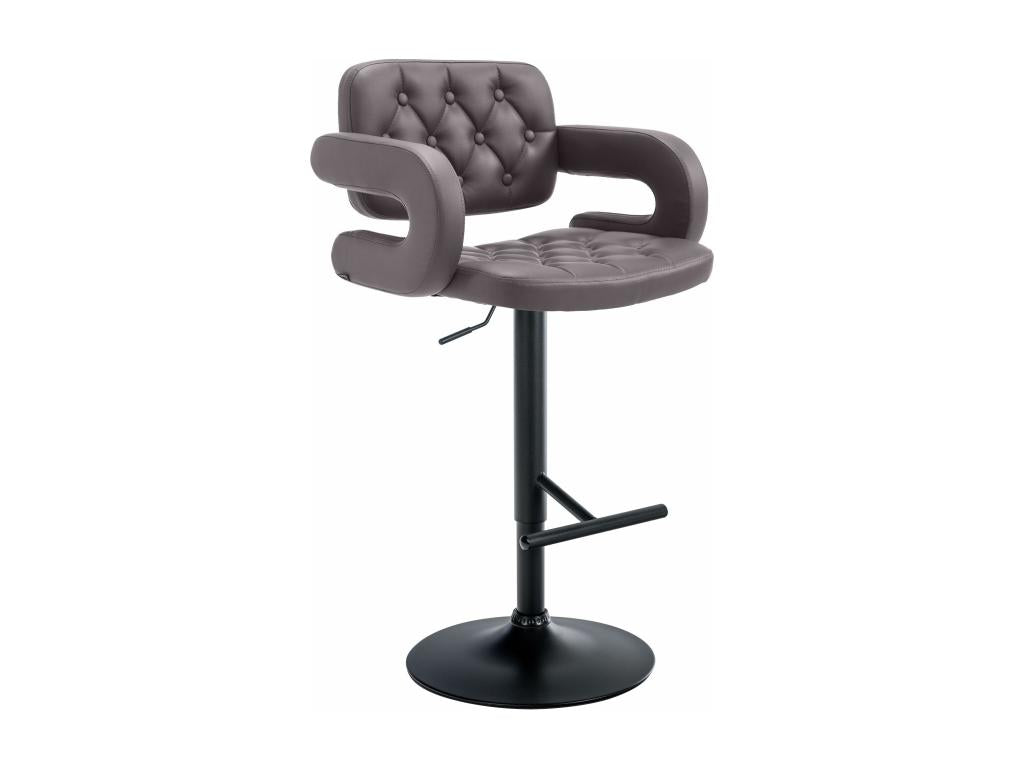 Bar stool - Faux leather / Metal - Brown - Decohaute YJPF95156