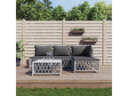 Garden furniture set with cushions, 5 pieces, white steel, NMLV10919