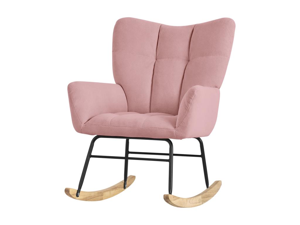 Domopure Pink Rocking Chair with Terry Cloth Cover and Steel Frame for Sleeping KYCL31712